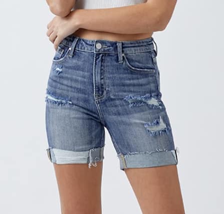 High Rise Cuffed Shorts