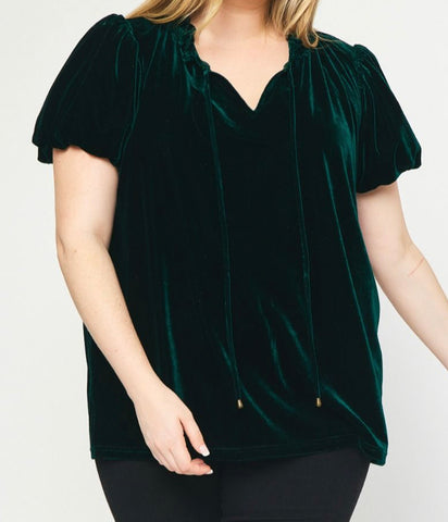 Velvet SS V Neck Top