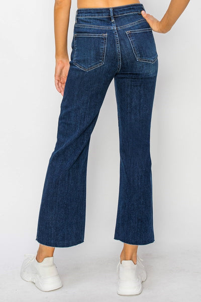 MID RISE LEG SEAM DETAILED ANKLE FLARE JEANS