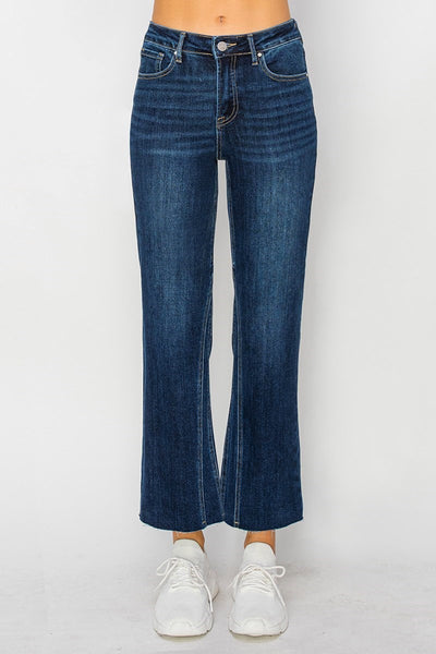 MID RISE LEG SEAM DETAILED ANKLE FLARE JEANS