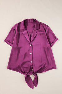 Short Sleeve Satin Shirt