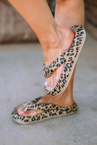 Leopard Print flip Flops