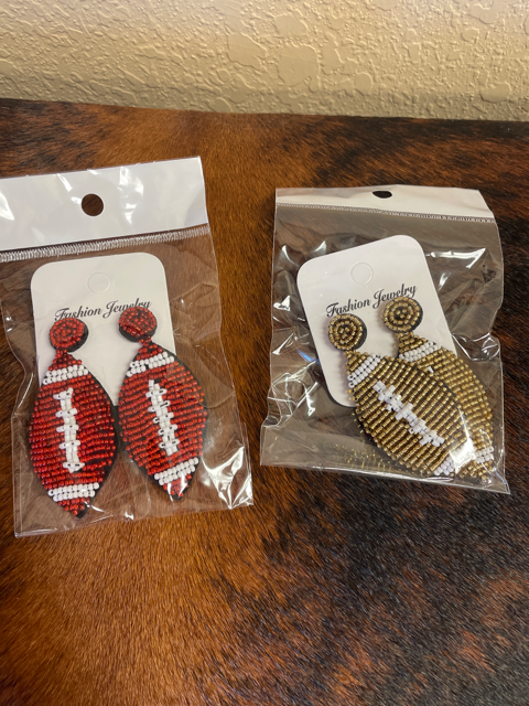 Football Beaded Earrings