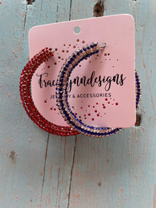 4th of July Glitter Hoops