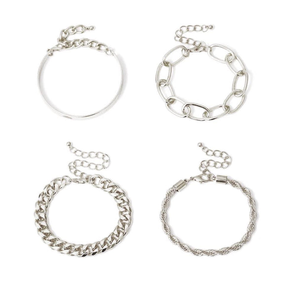 Chain Bracelet Stack set 4