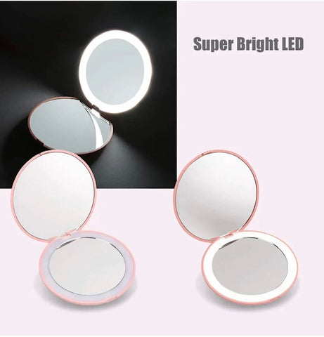 Compact LED Lighted Mirror