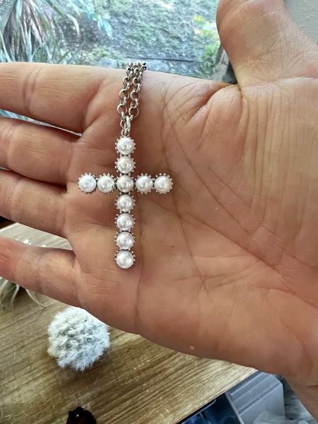 Necklace with Pearl Cross