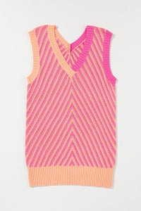 Strawberry Pink Chevron Knit VN