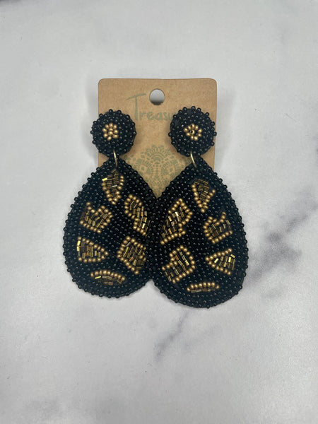 Leopard Pattern Teardrop Earrings