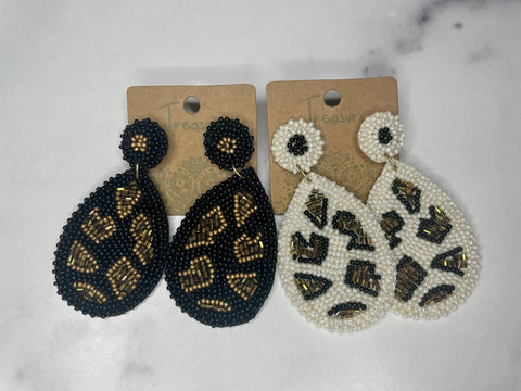 Leopard Pattern Teardrop Earrings