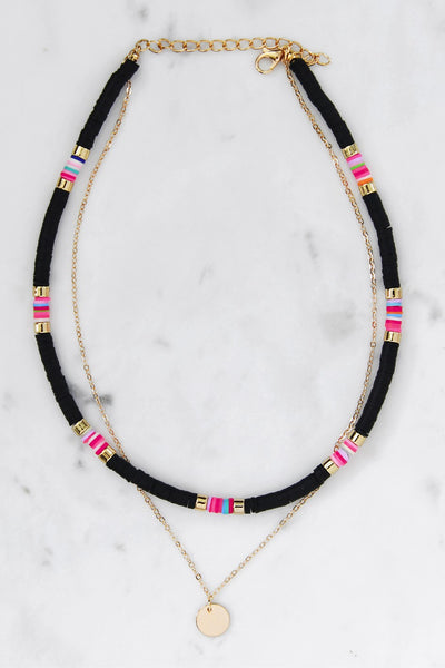 Flat Disc Bead Necklace