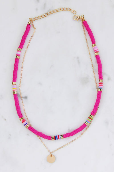 Flat Disc Bead Necklace