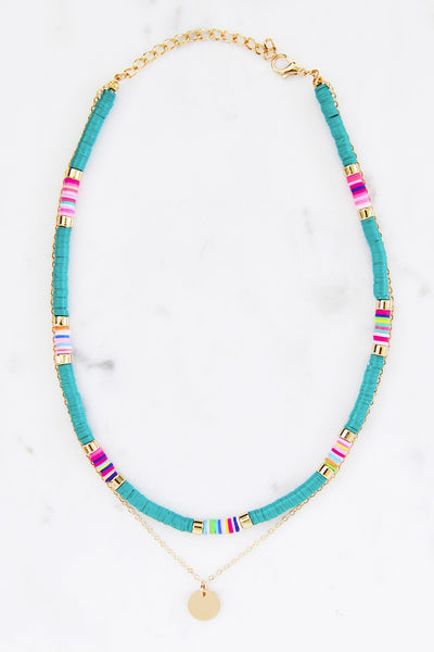 Flat Disc Bead Necklace