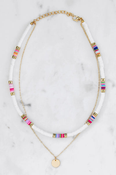 Flat Disc Bead Necklace